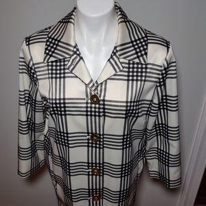 Vintage Covington plaid stripe coat